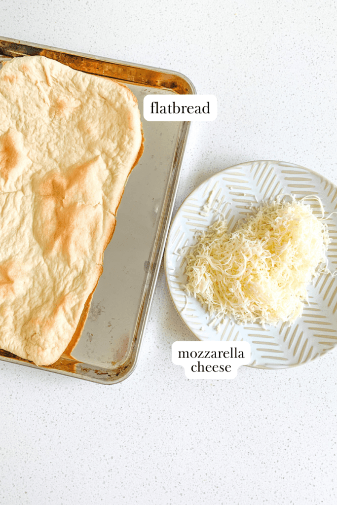 bbq chicken flatbread pizza labeled ingredients