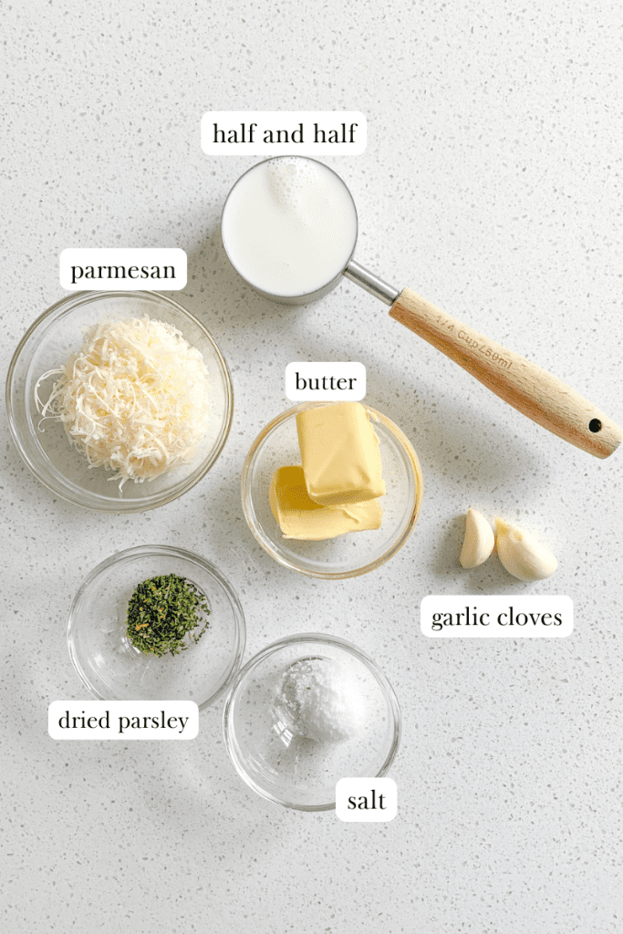 creamy garlic sauce labeled ingredients
