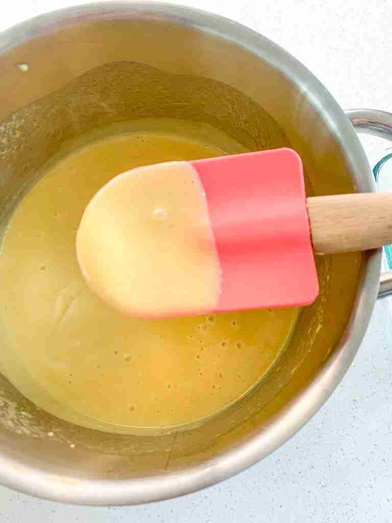 cooked peach curd