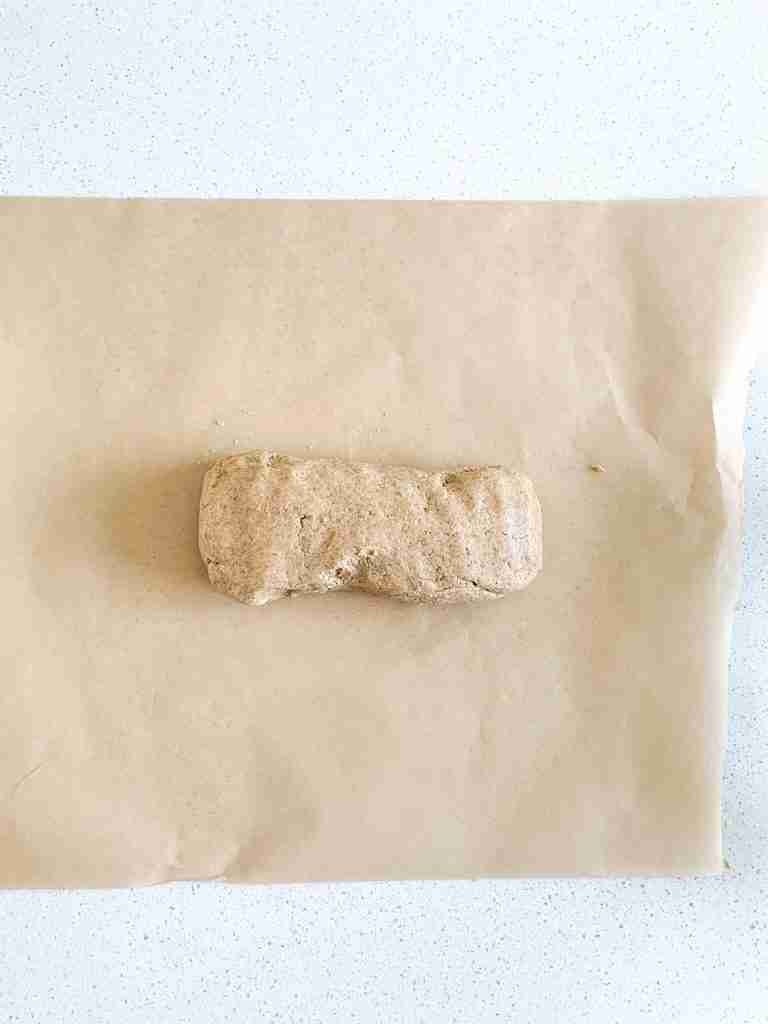 graham cracker dough log on parchment