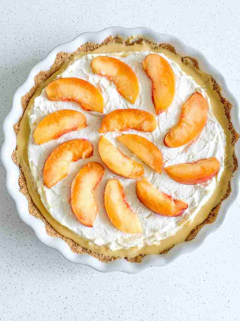 freshly made icebox peach tart