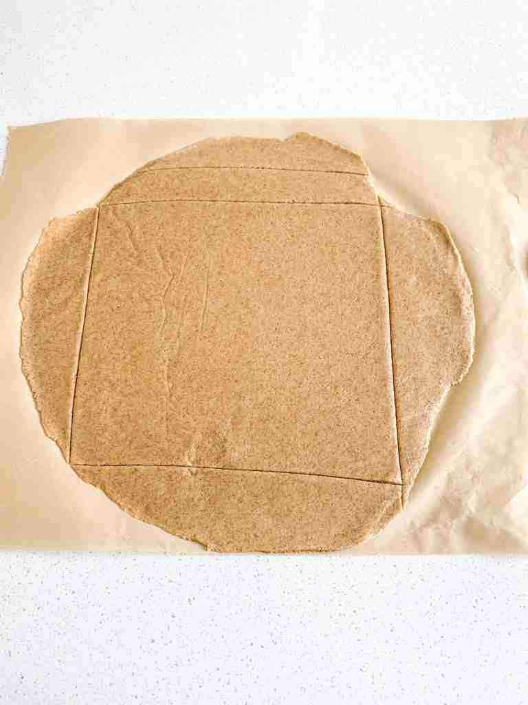 graham cracker dough trimmed