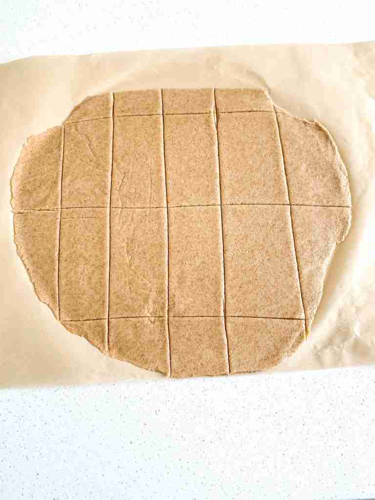cut sourdough graham crackers dough