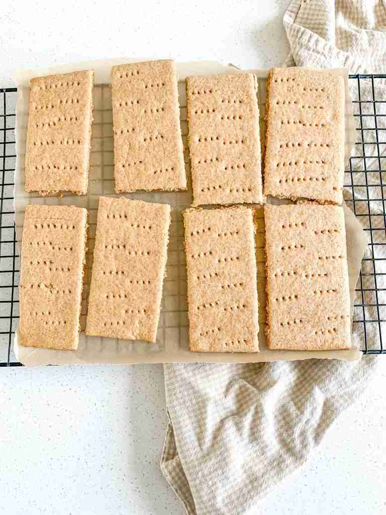 freshly baked sourdough graham crackers