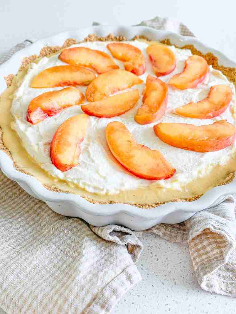 freshly made icebox peach tart