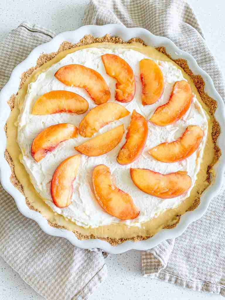 freshly made icebox peach tart