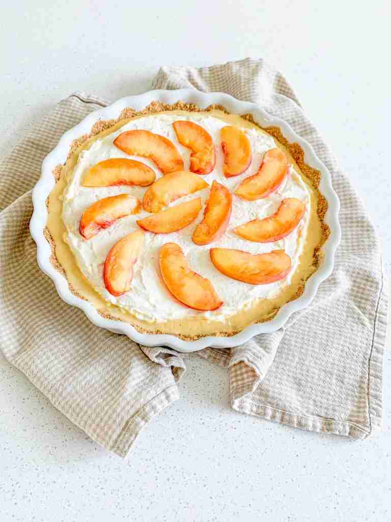 freshly made icebox peach tart