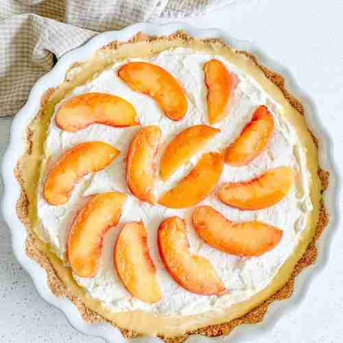 freshly made icebox peach tart