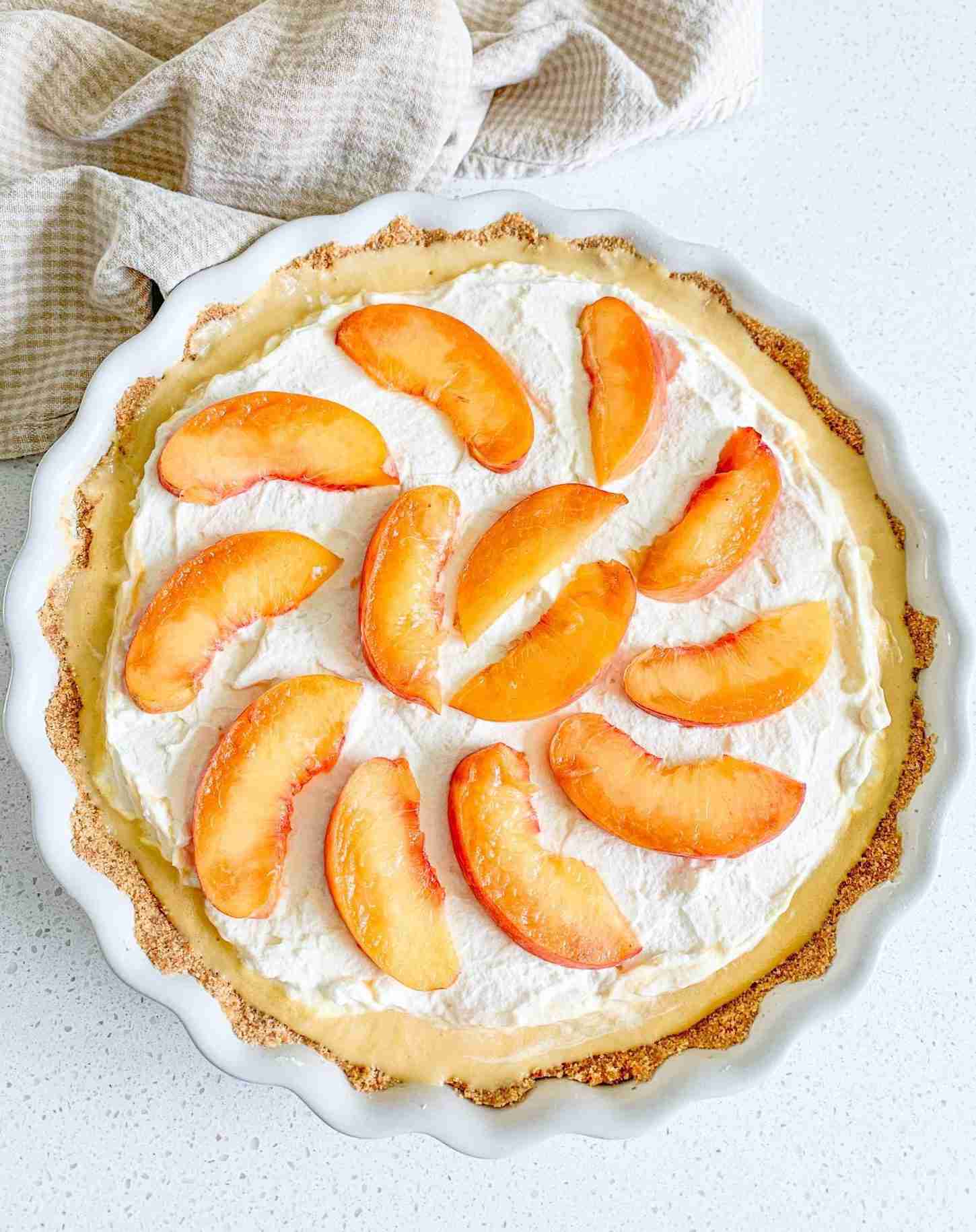 freshly made icebox peach tart