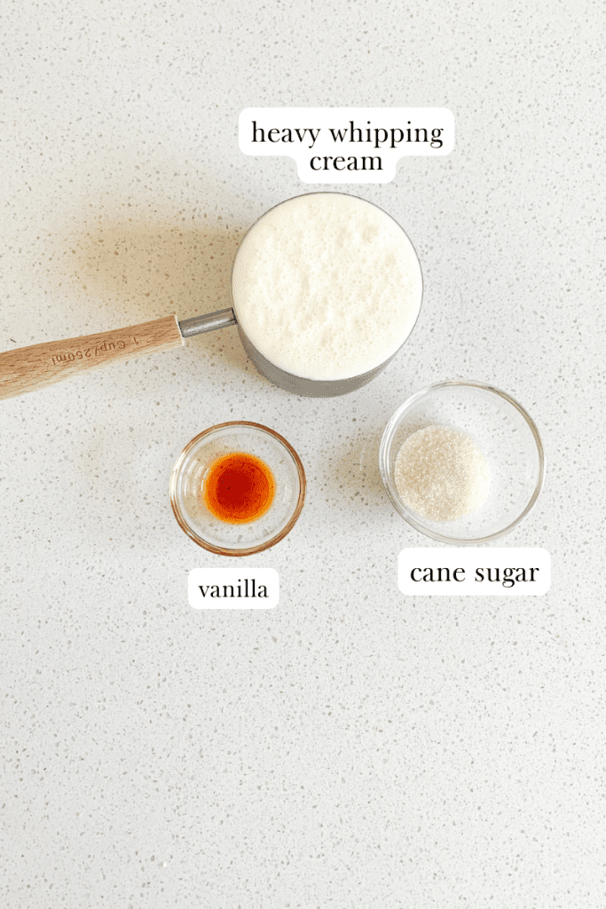 whipped cream labeled ingredients