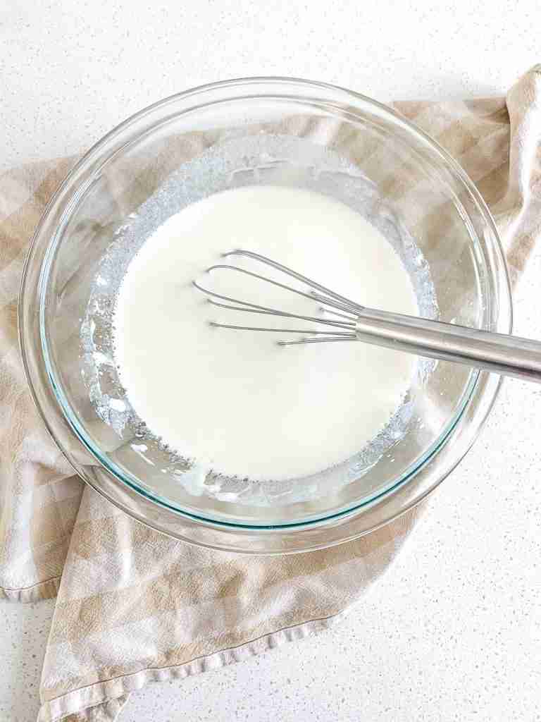 wet ingredients combined for cornbread