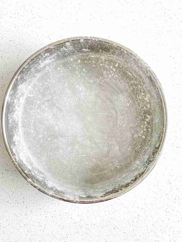 cake pan greased and floured