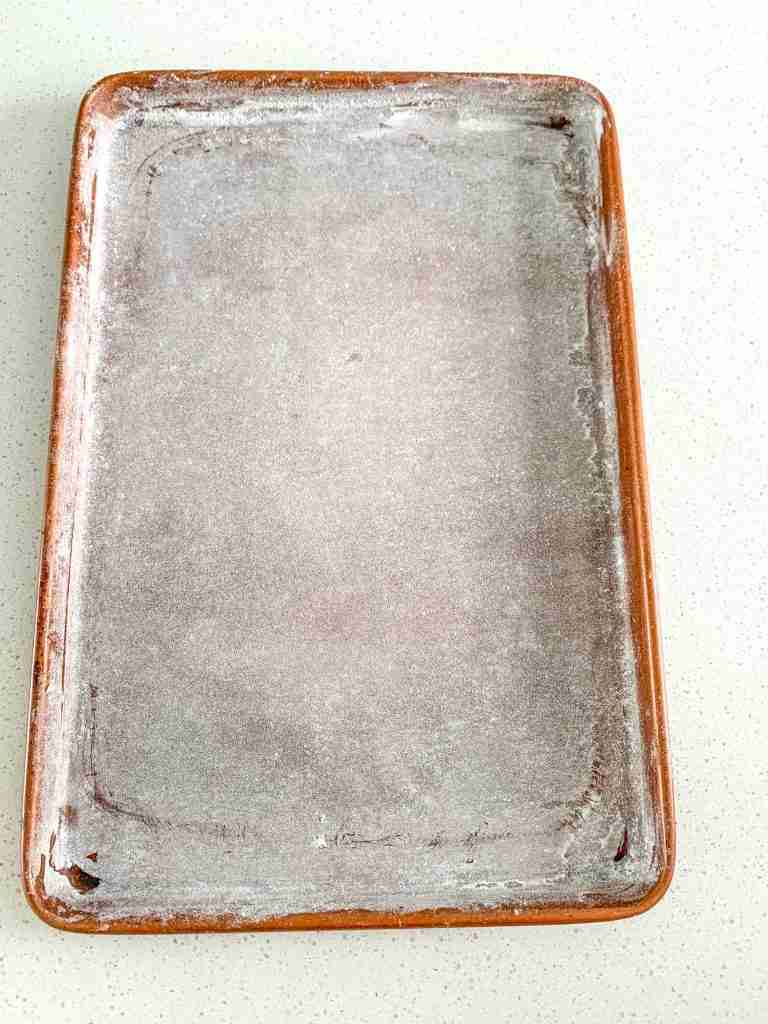 greased and floured pan