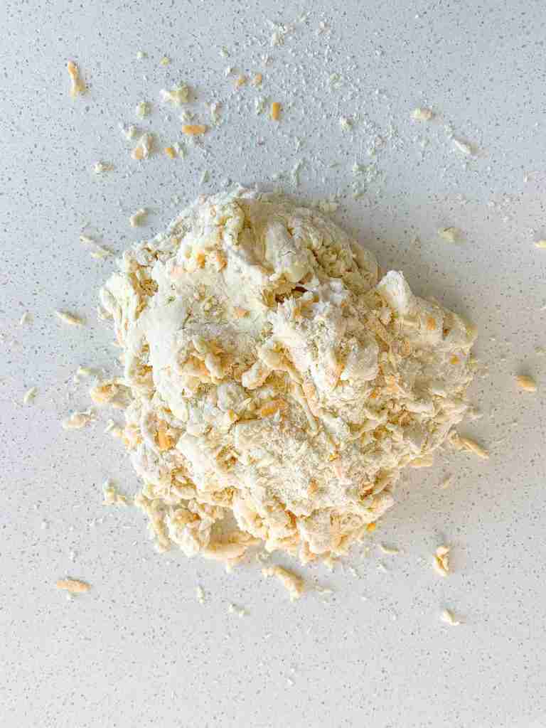 sourdough dough kneaded on the counter