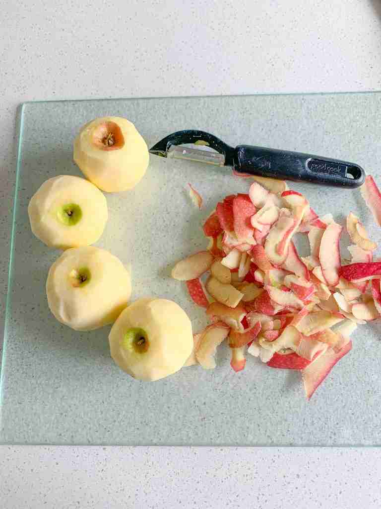 peeled apples for turnovers
