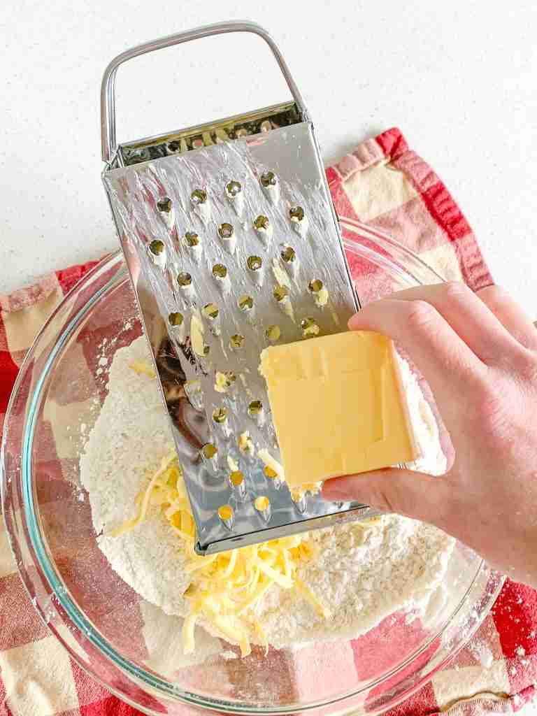 shredding butter for turnover puff pastry dough