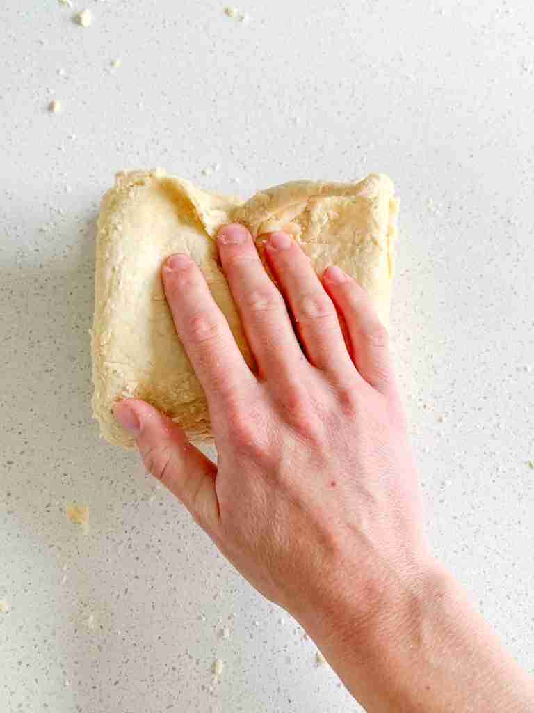 folding turnover puff pastry dough