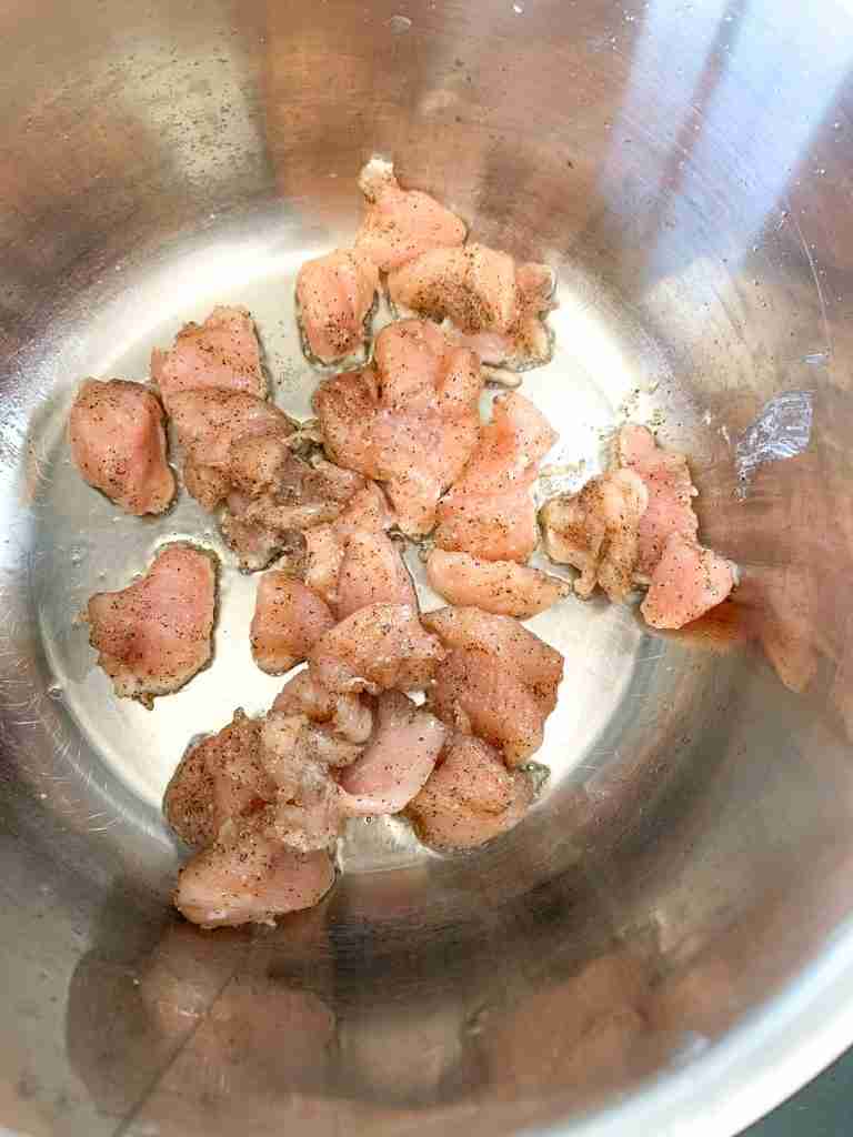 cooking chicken in pot