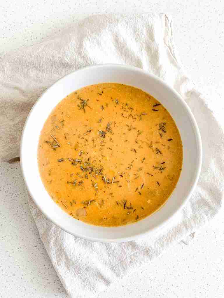 freshly made pumpkin chicken soup