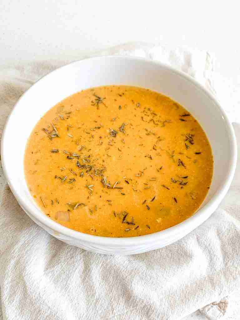 freshly made pumpkin chicken soup