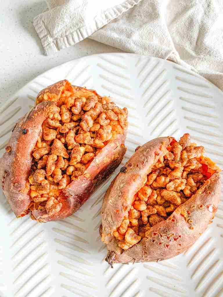 freshly made savory twice baked sweet potatoes