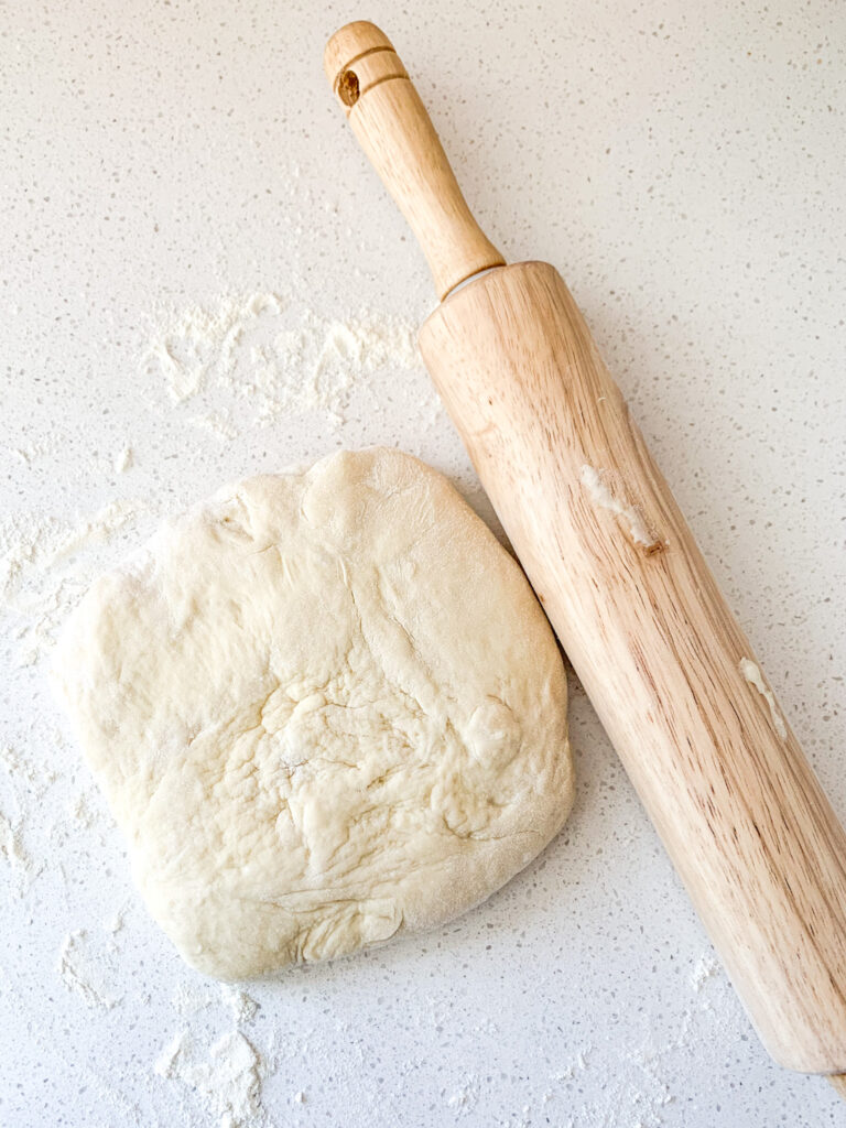 hawaiian roll dough rolled out