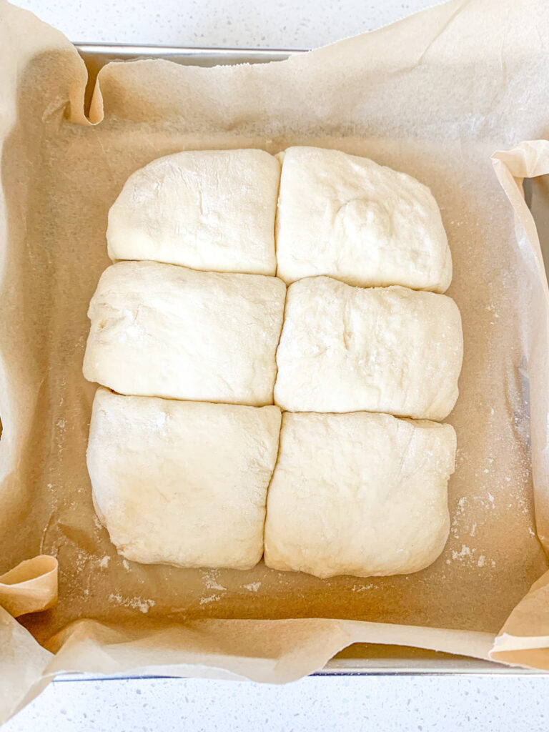 hawaiian roll dough ready to proof