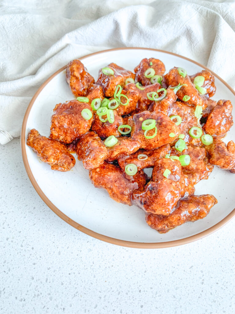 baked orange chicken inspired by panda express freshly made