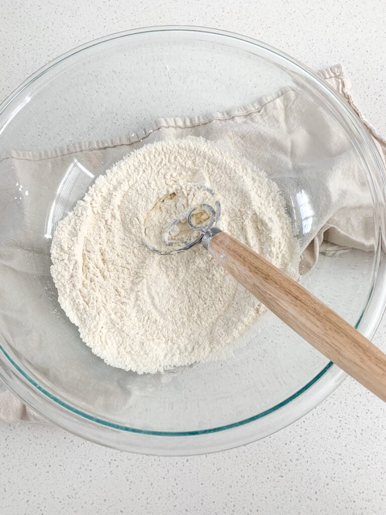 combining dry ingredients for danish dough