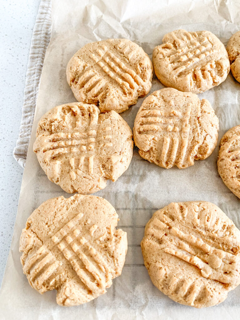 freshly baked sourdough peanut butter cookies
