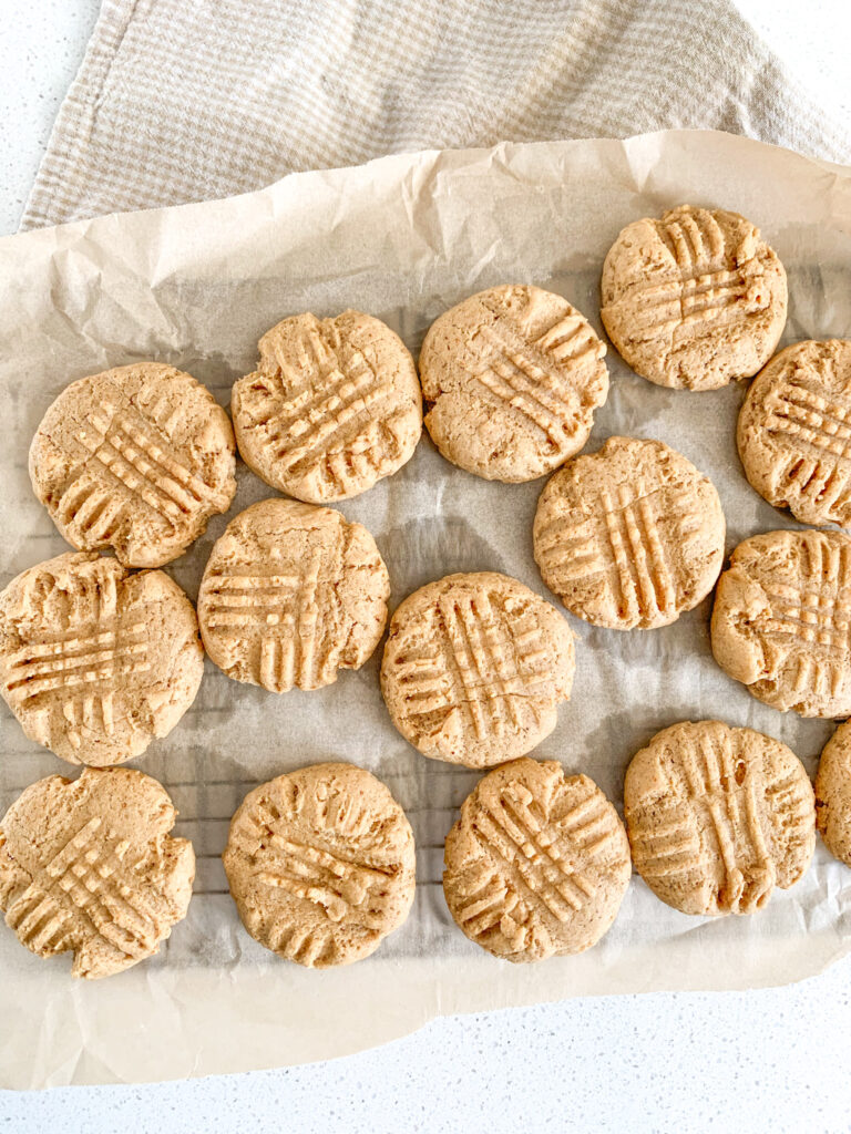 freshly baked sourdough peanut butter cookies