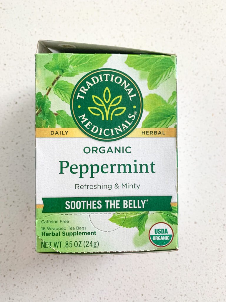 box of Traditional Medicinals peppermint tea