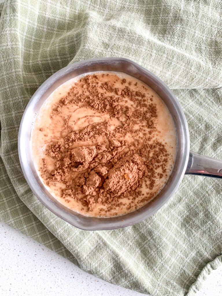 all ingredients besides tea in a pan ready to warm