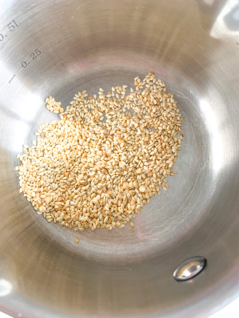 toasting sesame seeds