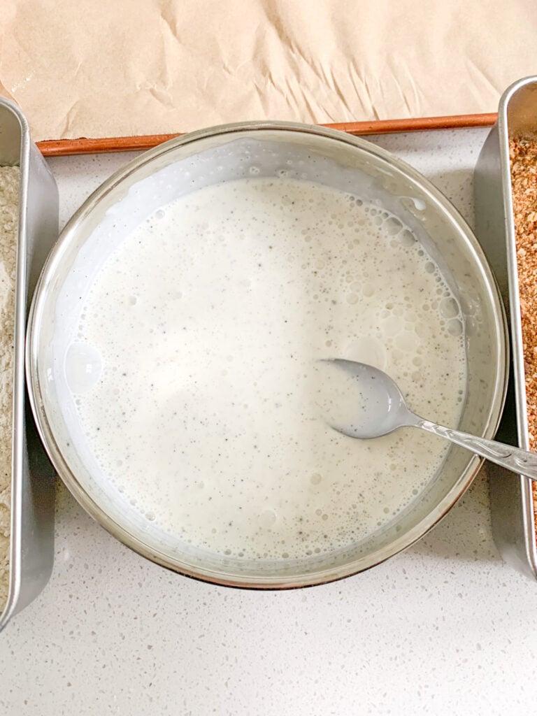 mixing milk mixture for dredging