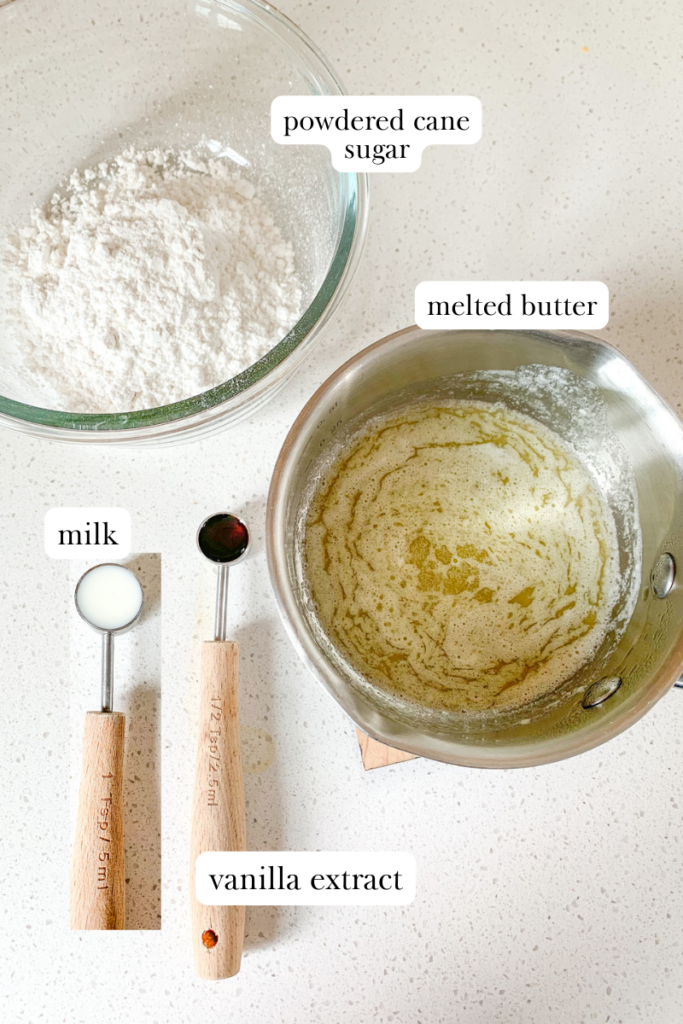 buttercream glaze labeled ingredients