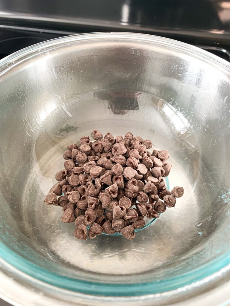 melting chocolate over double broiler