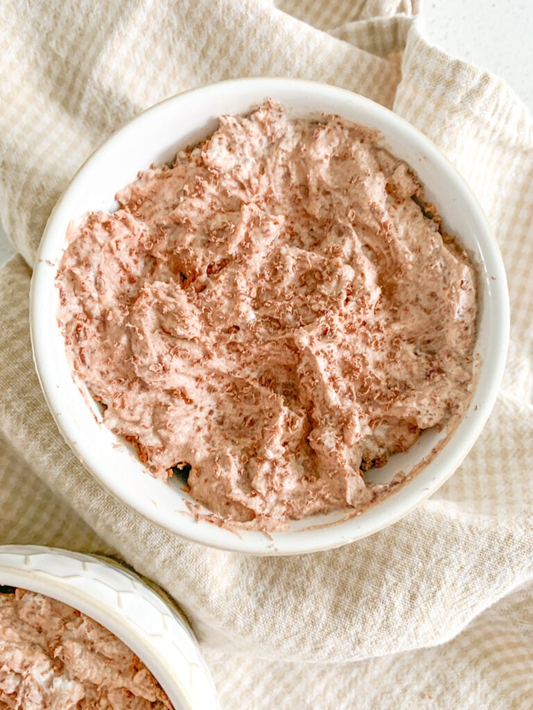 freshly made whipped chocolate chip mousse