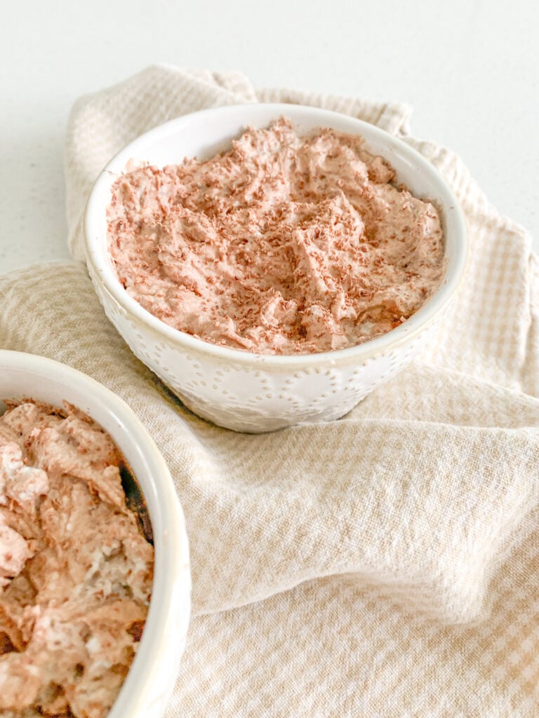 freshly made whipped chocolate chip mousse