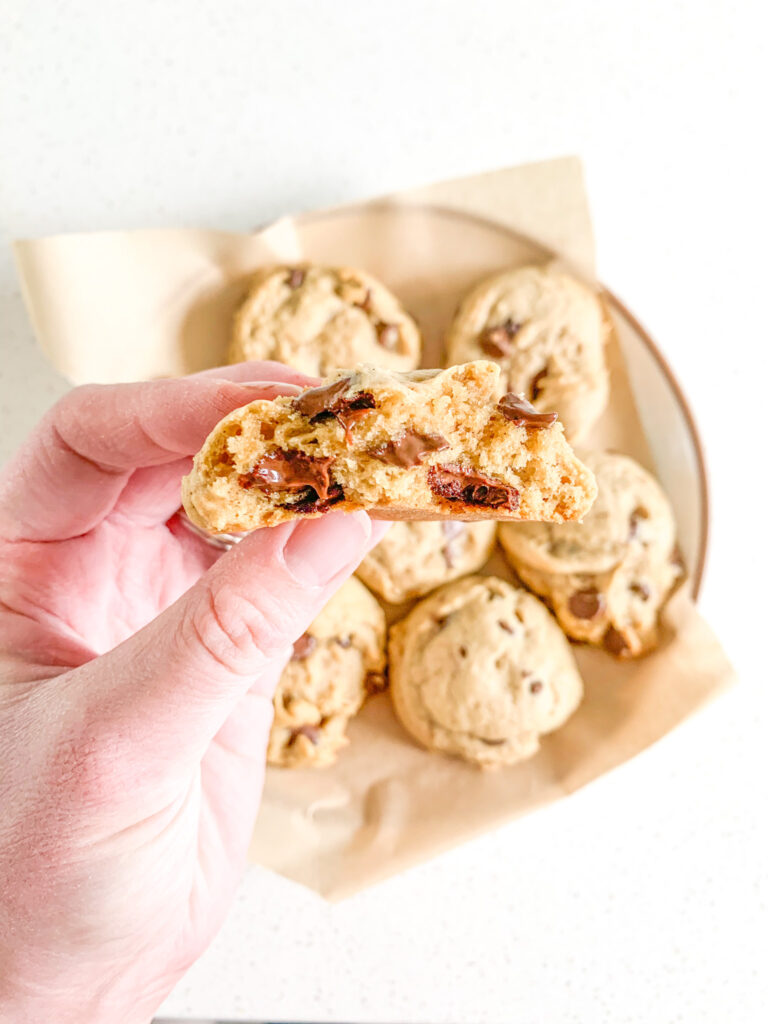 freshly baked brown butter sourdough chocolate chip cookies