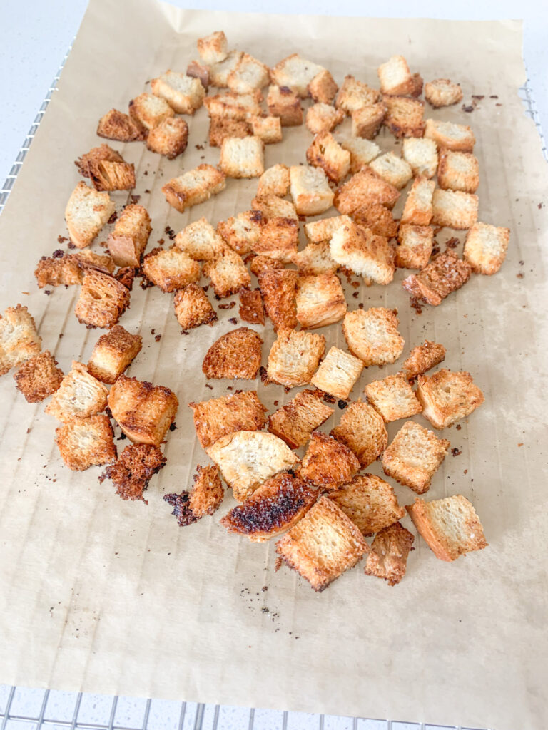 freshly made croutons