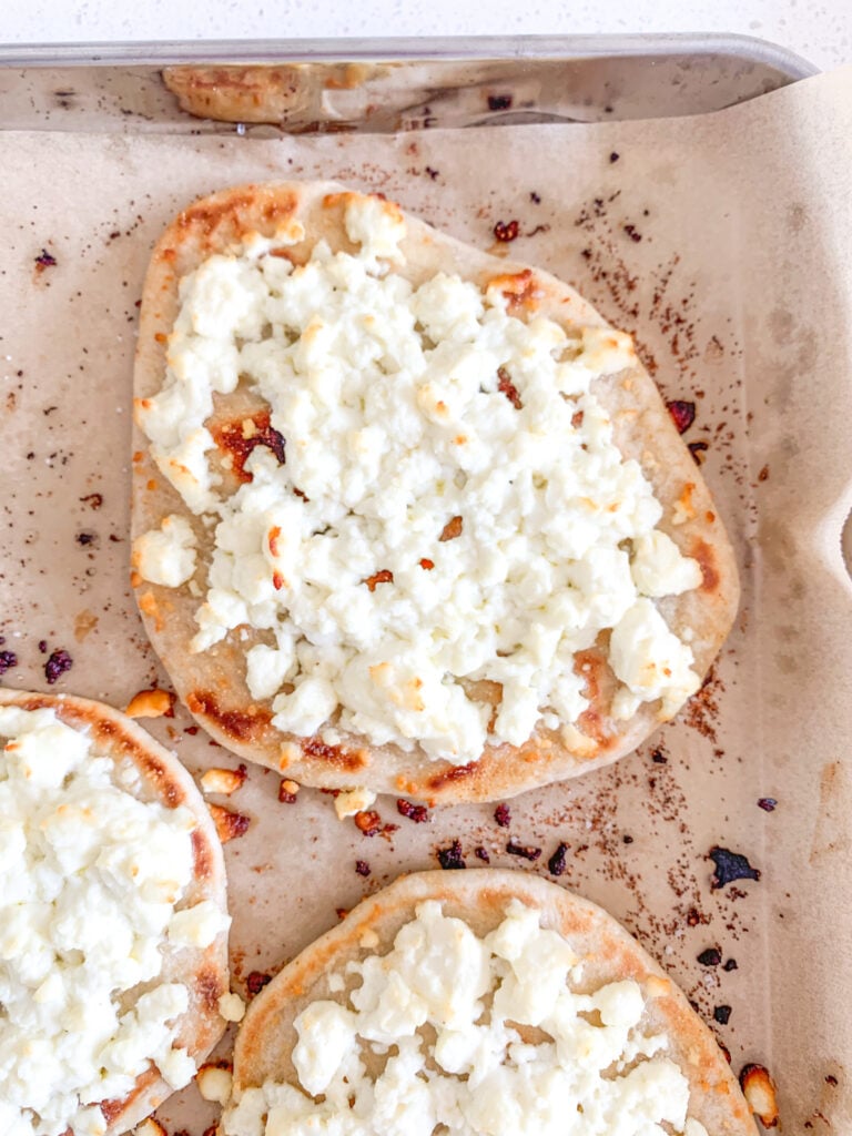naan pizza right out of the oven
