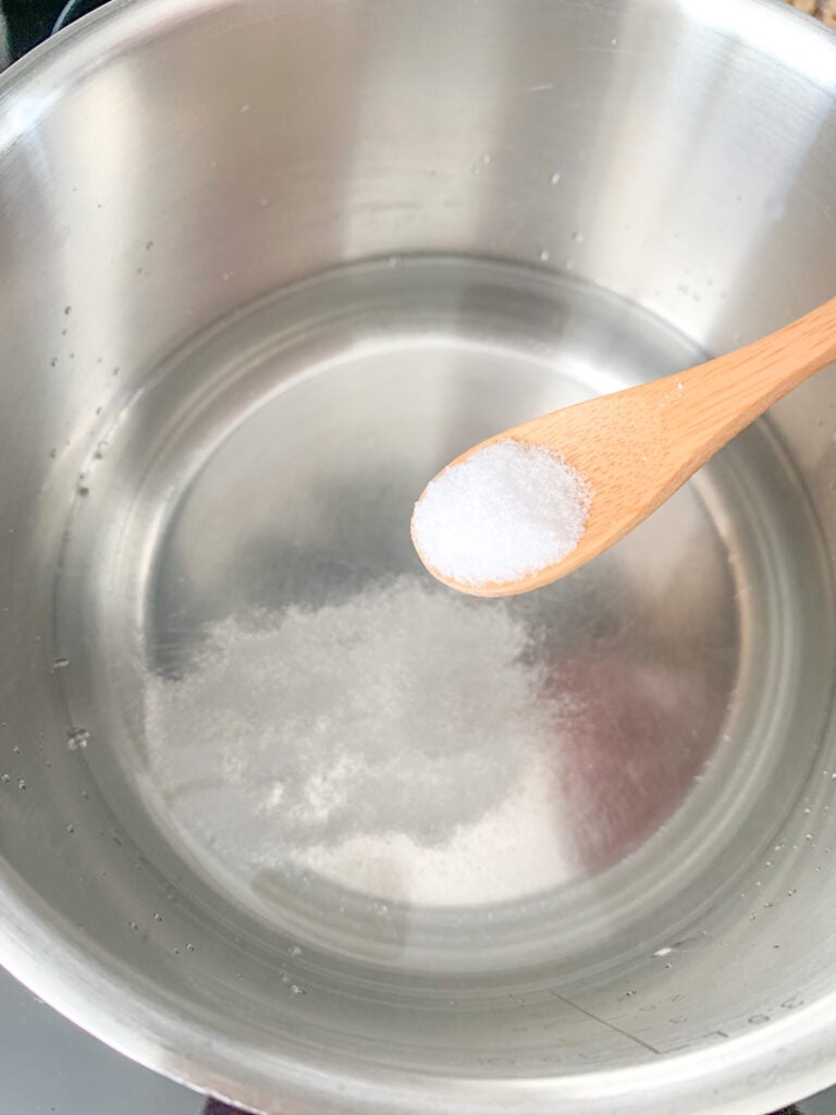 adding salt to pasta water