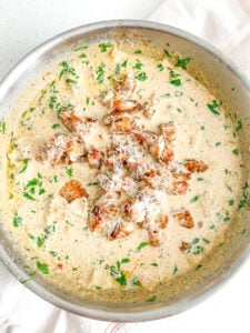 freshly made creamy tuscan chicken pasta