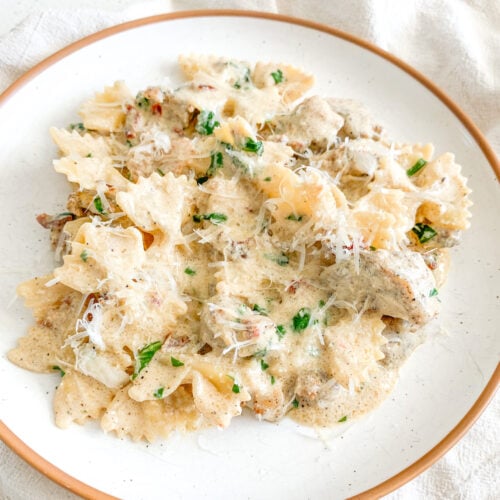 freshly made creamy tuscan chicken pasta