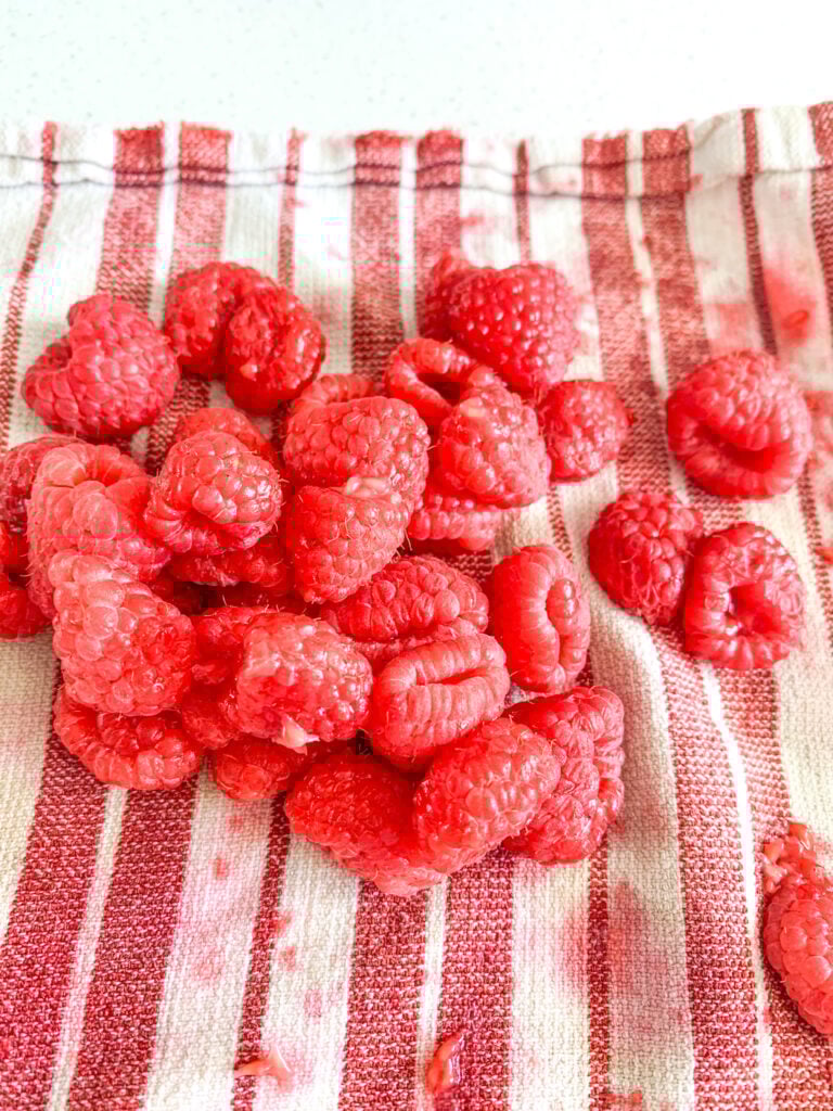 raspberries rinsed and dried