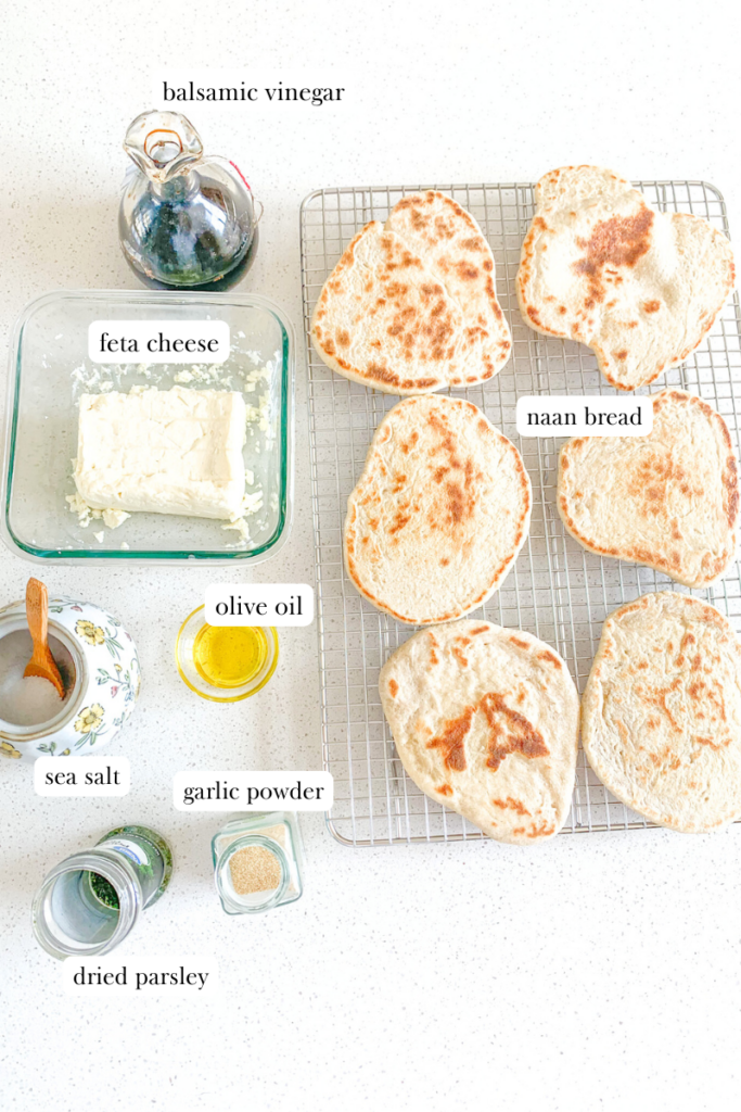 feta naan pizza labeled ingredients