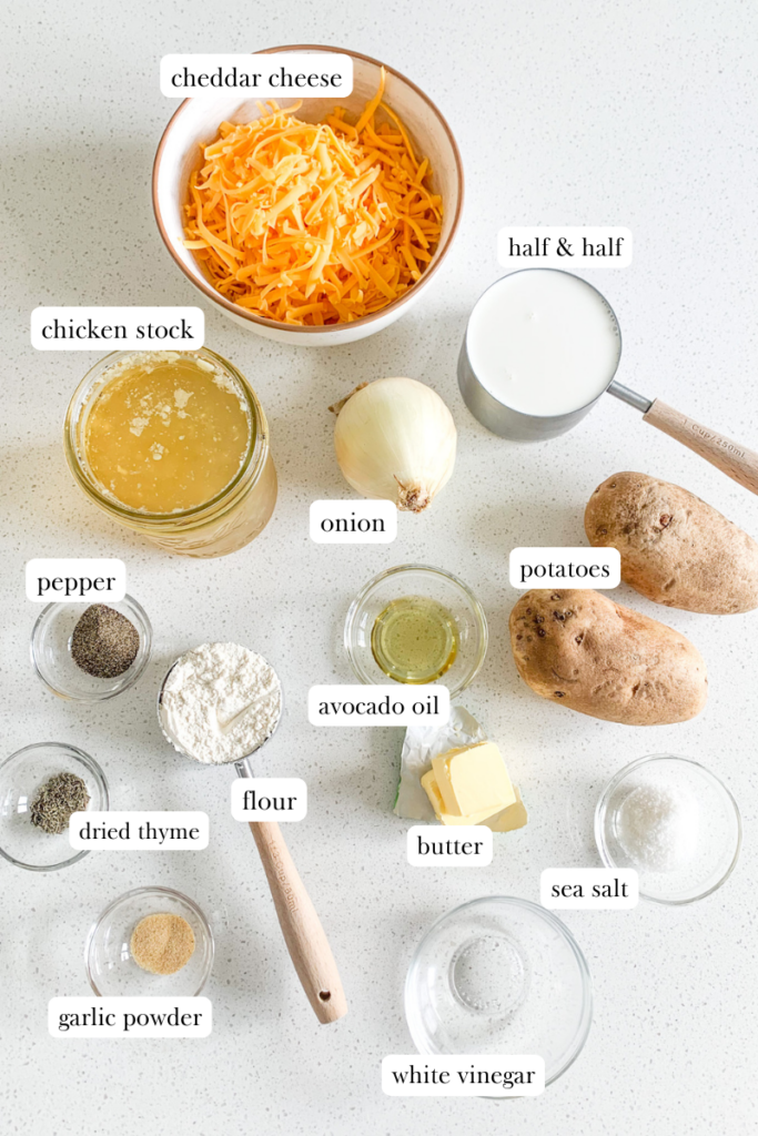 cheesy potato soup labeled ingredients