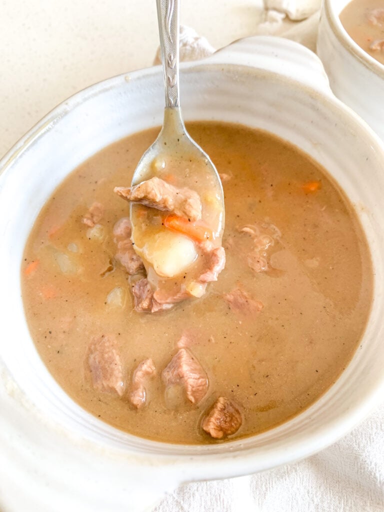freshly cooked stovetop balsamic beef stew
