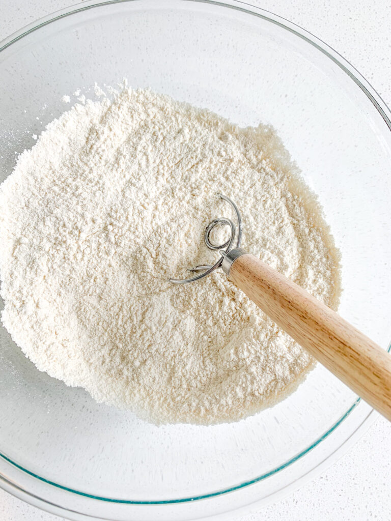 mixing sourdough scone dry mixture